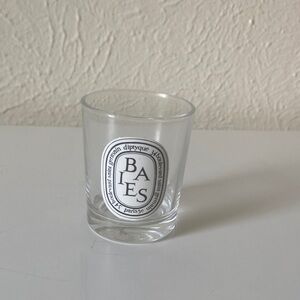 diptyque Clear Glass Baies Votive with Black and White Logo
